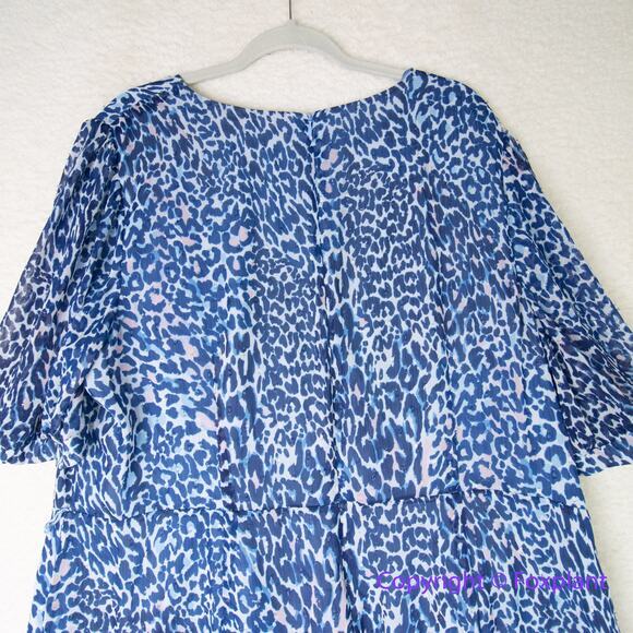 Eliza J Leopard Print Faux Wrap Dress in Blue Lyst plus size 20W - Picture 10 of 15